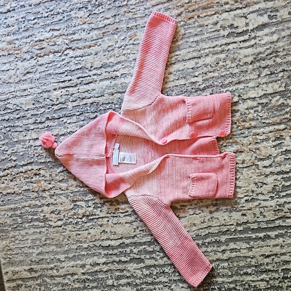 Pink Hooded Sweater (0-6m)